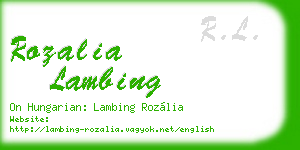 rozalia lambing business card
