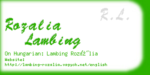 rozalia lambing business card